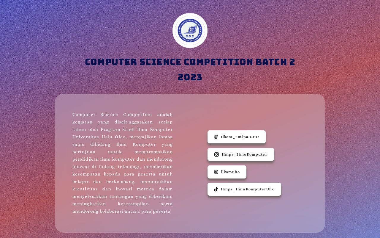 COMPUTER SCIENCE COMPETITION BATCH 2